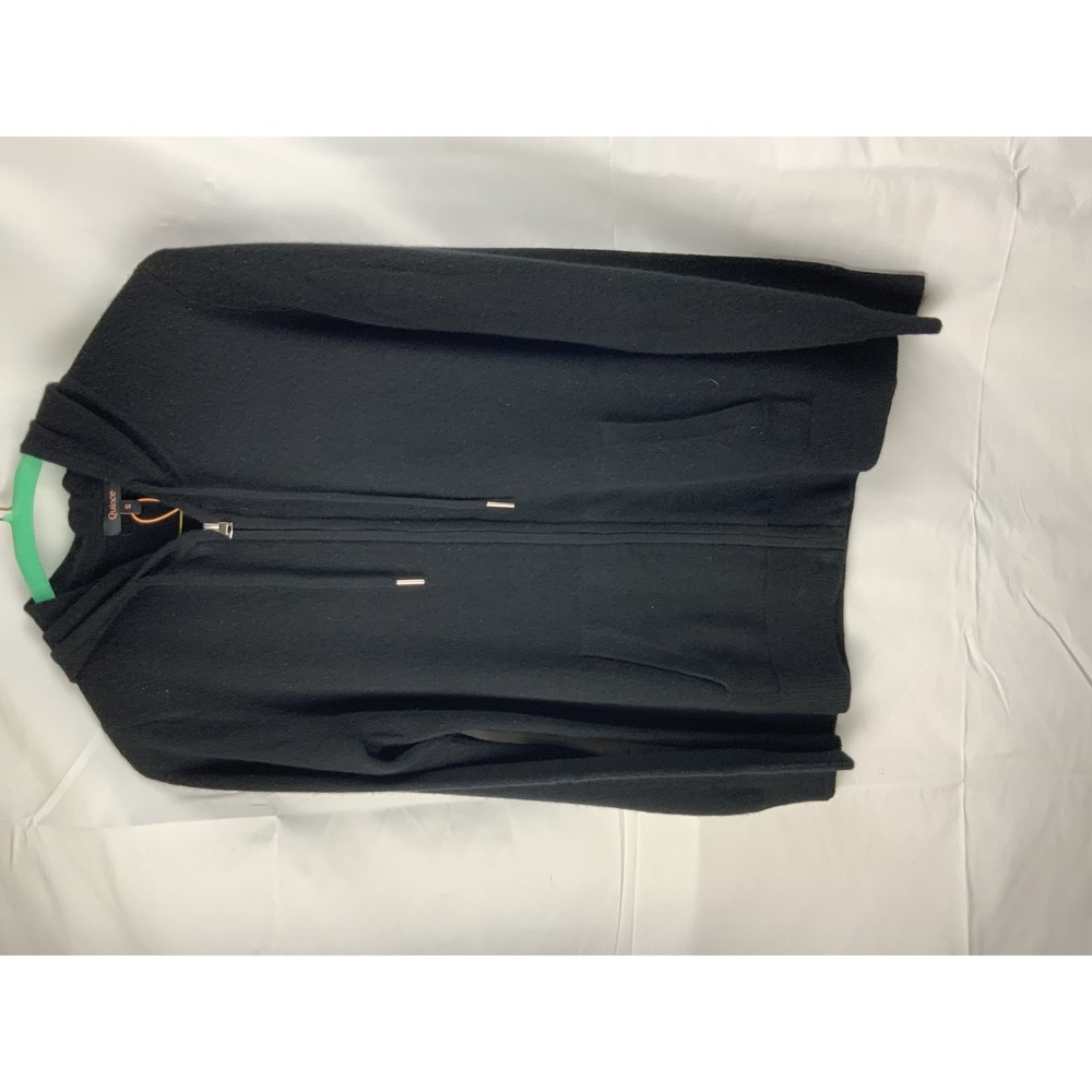 Quince Women's Mongolian Cashmere Full-Zip Hoodie Black Sz S